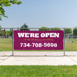 We Are Open Custom Restaurant Banner