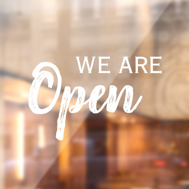 We Are Open Modern Elegant Minimalist Business Window Cling (Sheet 2)