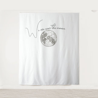 We Are Over The Moon Baby Shower Backdrop Tapestry