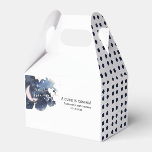 We are over the moon baby shower blue favour box