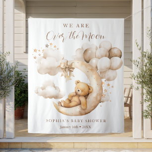We are Over the Moon Baby Shower Neutral Tapestry