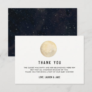 We Are Over The Moon Baby Shower Thank You Cards