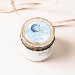 We Are Over The Moon Boy Baby Shower  Classic Round Sticker