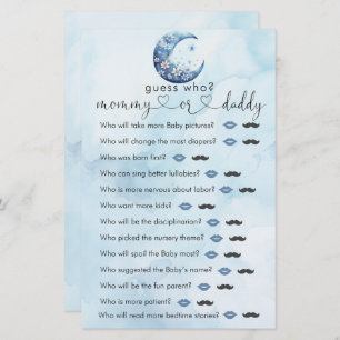 We Are Over The Moon Boy Shower "Guess Who" Game