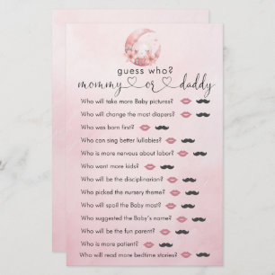 We Are Over The Moon Girl Shower "Guess Who" Game