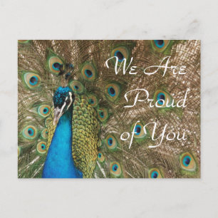 "We Are Proud of You" Peacock Photo Postcard