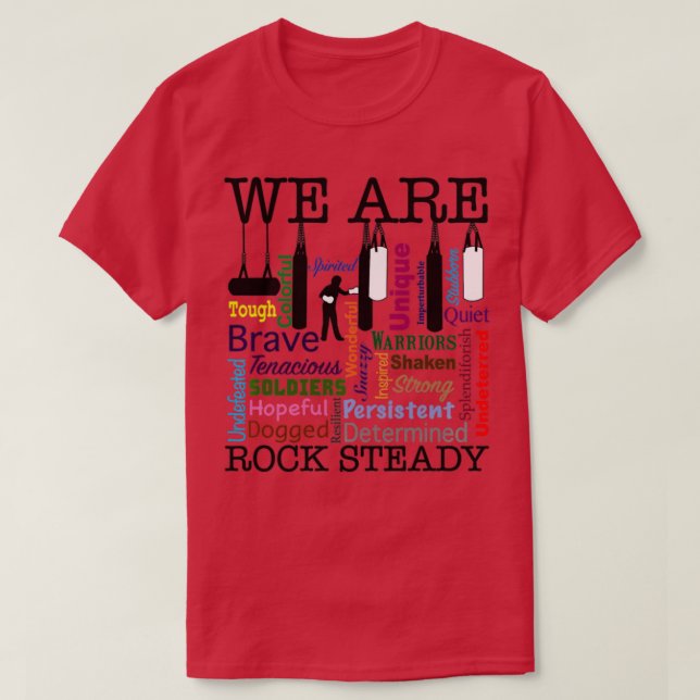 We Are Rock Steady Women Boxing Word Art Long Slee T-Shirt (Design Front)