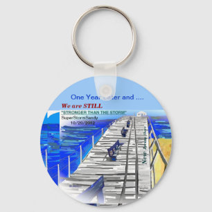 We Are Stronger than the Storm New Jersey Keychain