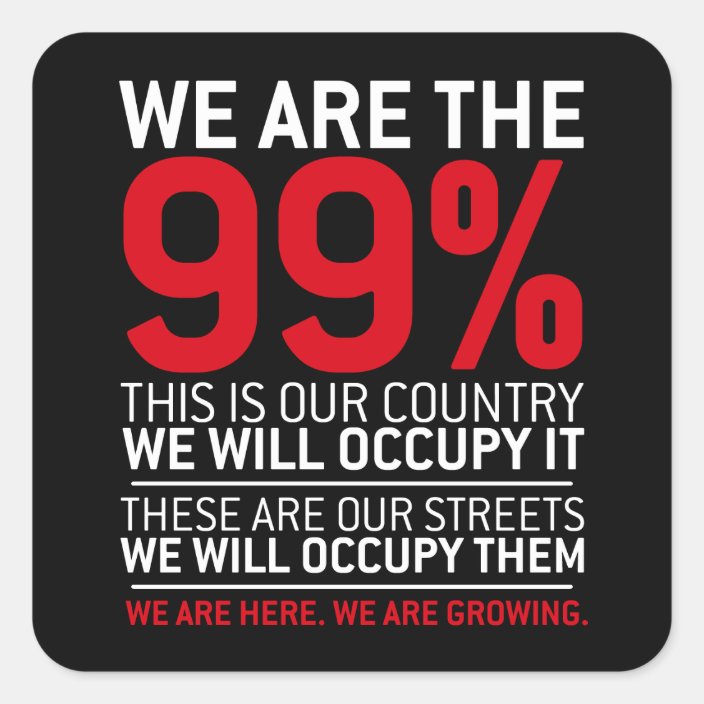 We are the 99% - 99 percent occupy wall street square sticker | Zazzle ...