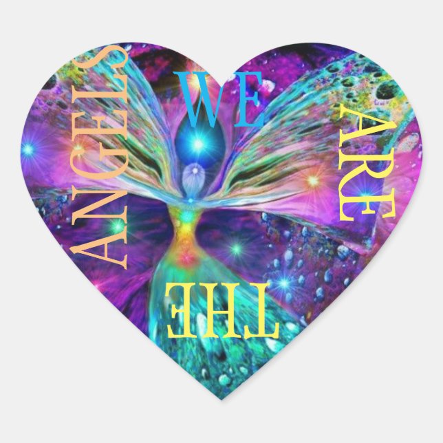WE ARE THE ANGELS HEART STICKER (Front)