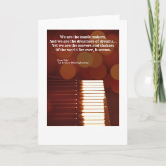 We are the music makers quote A O'Shaughnessy Card