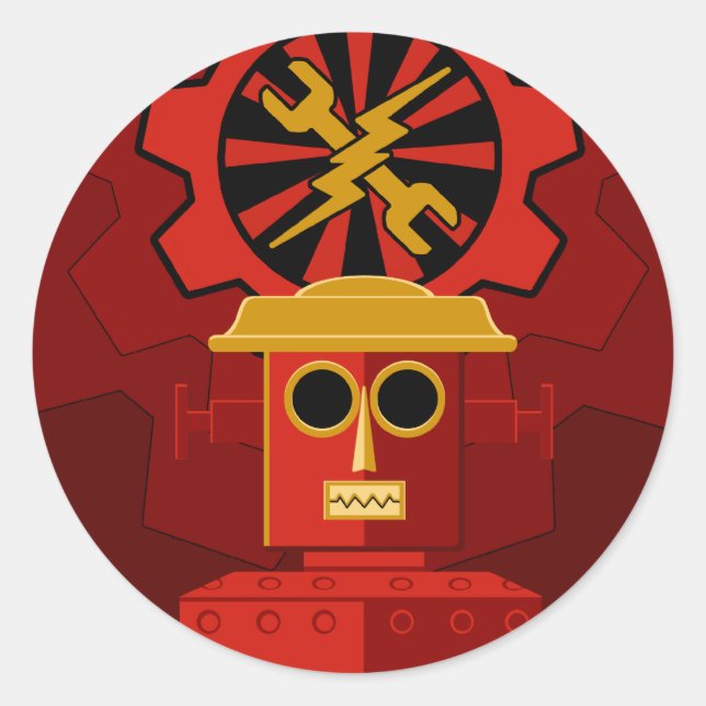 We are the Robots Classic Round Sticker (Front)