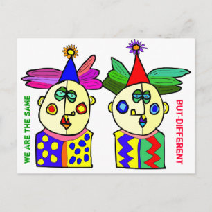 we are the same, but different postcard