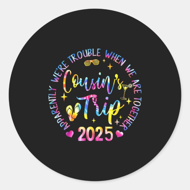 We Are Trouble When We're Together Cousins Trip 20 Classic Round Sticker (Front)