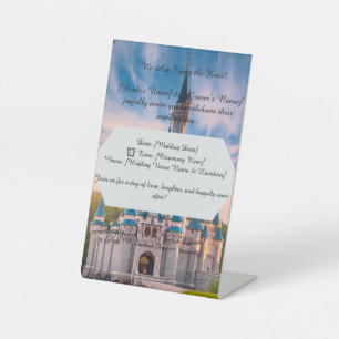 "We Are Tying the Knot – A Fairytale Beginning" Pedestal Sign
