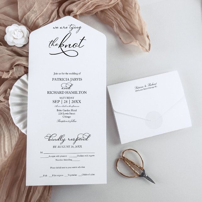 We Are Tying The Knot Elegant Wedding All In One Invitation (Creator Uploaded)