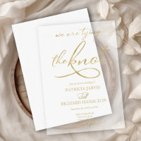 We Are Tying The Knot Gold Script Wedding