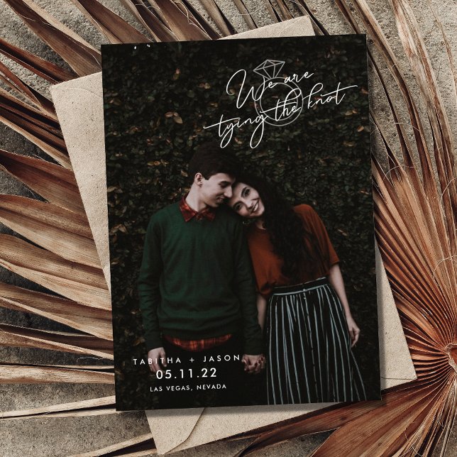 We are Tying the Knot Photo Save the Dates Announcement Postcard (Creator Uploaded)