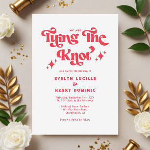 We are Tying the knot Red & White Wedding Invitation