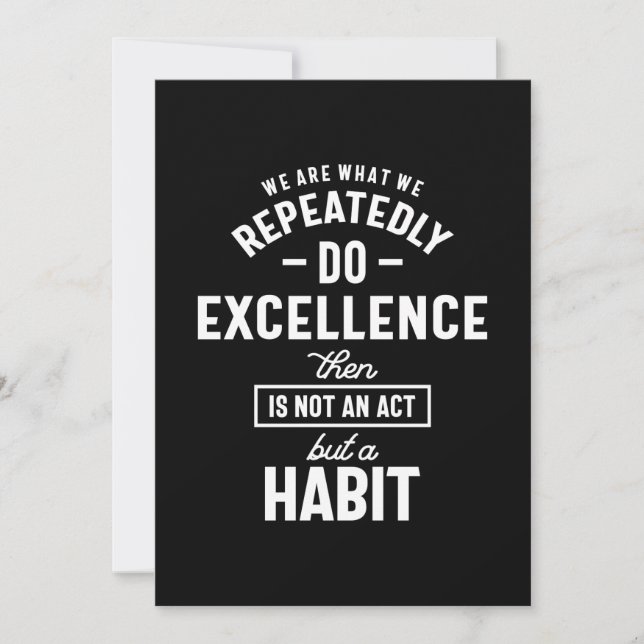 We Are What We Repeatedly Do Motivational Quote Gi Thank You Card (Front)