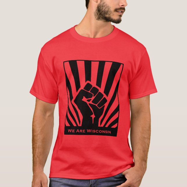 We Are Wisconsin Solidarity T-shirt - Red (Front)