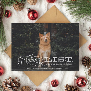 We ate the naughty list Funny Dog Christmas Card