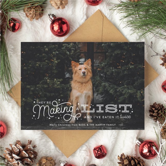 We ate the naughty list Funny Dog Christmas Card (Creator Uploaded)