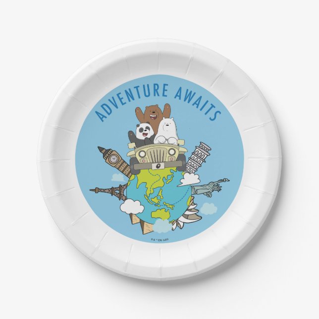 We Bare Bears - Adventure Awaits Paper Plate (Front)