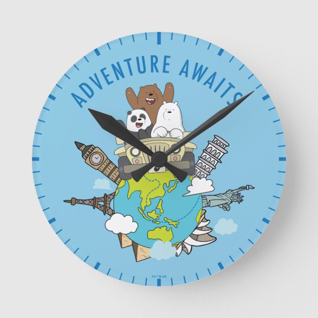 We Bare Bears - Adventure Awaits Round Clock (Front)