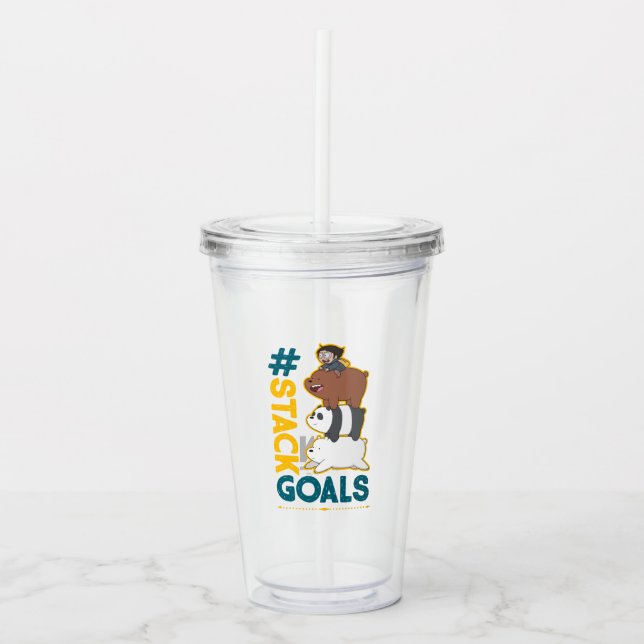 We Bare Bears and Chloe - #StackGoals Acrylic Tumbler (Front)
