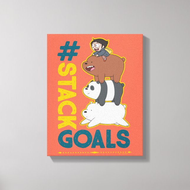 We Bare Bears and Chloe - #StackGoals Canvas Print (Front)