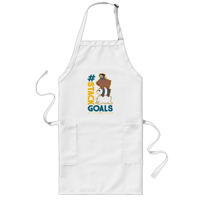 We Bare Bears and Chloe - #StackGoals Long Apron (Front)