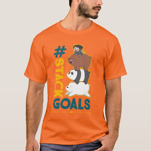 We Bare Bears and Chloe - #StackGoals T-Shirt (Front)