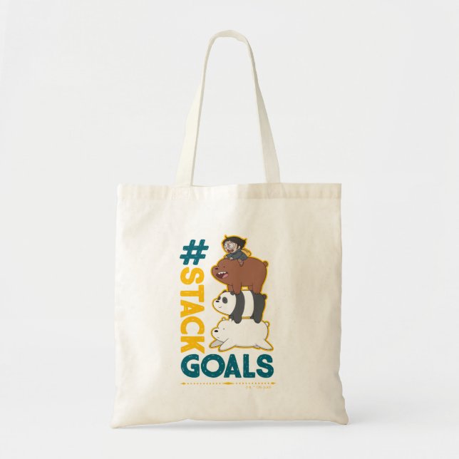 We Bare Bears and Chloe - #StackGoals Tote Bag (Front)