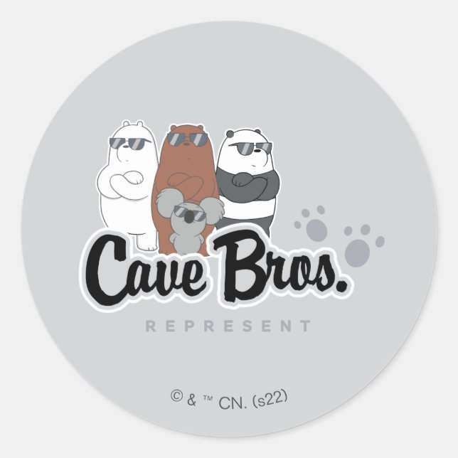 We Bare Bears - Cave Bros. Represent Classic Round Sticker (Front)