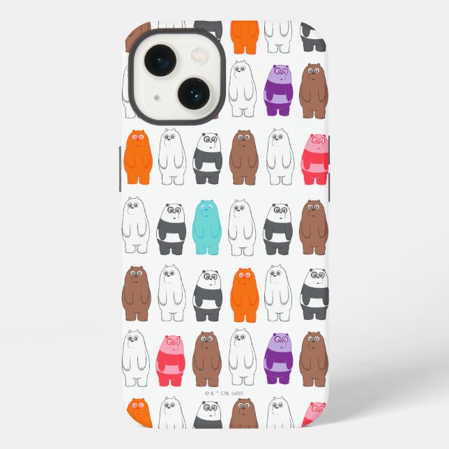 We Bare Bears Colourful Bear Pattern iPhone Case (Back)