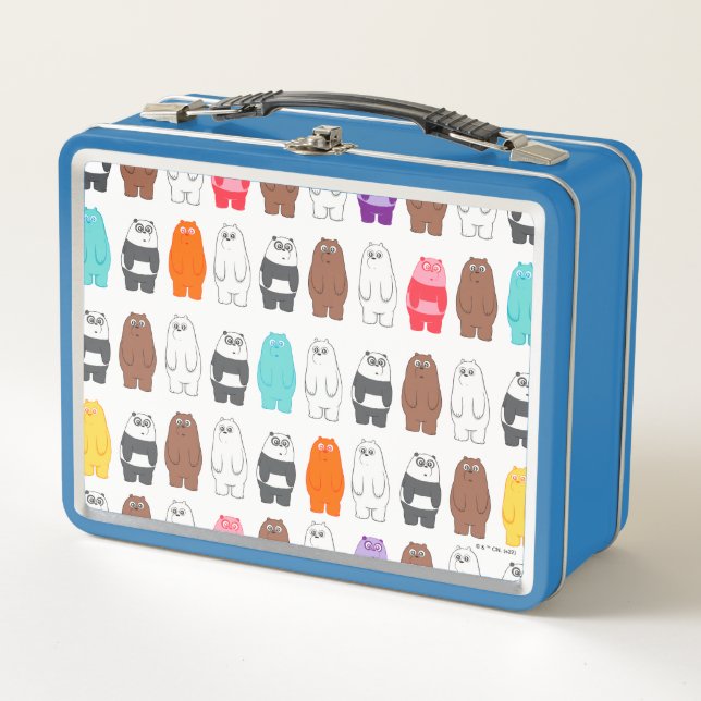 We Bare Bears Colourful Bear Pattern Metal Lunch Box (Front)