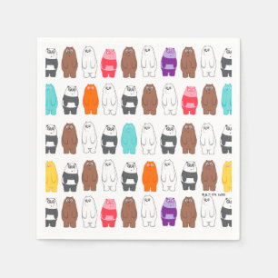 We Bare Bears Colourful Bear Pattern Napkin