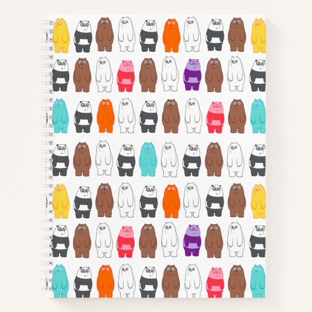 We Bare Bears Colourful Bear Pattern Notebook (Front)