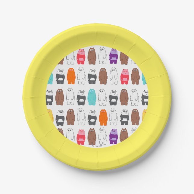 We Bare Bears Colourful Bear Pattern Paper Plate (Front)