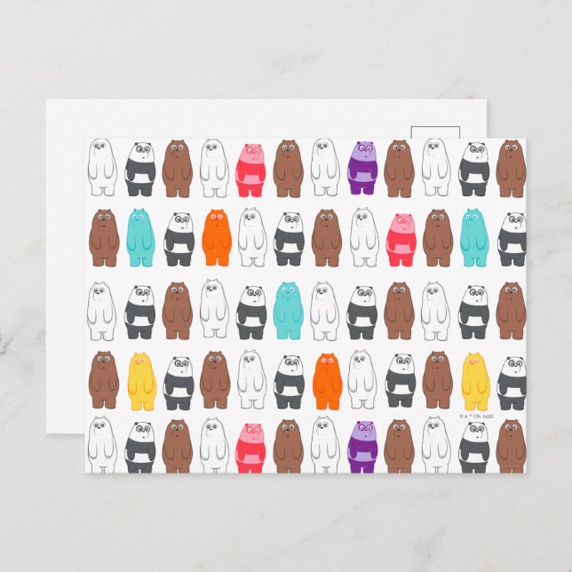 We Bare Bears Colourful Bear Pattern Postcard (Front/Back)
