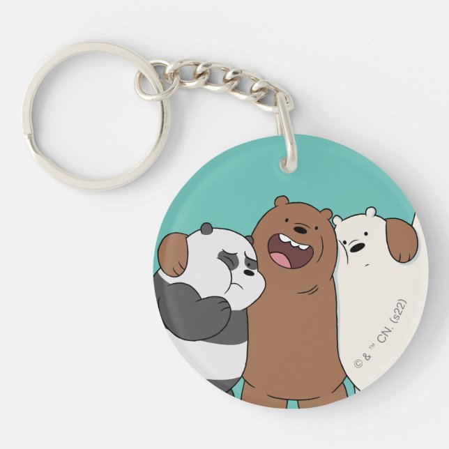 We Bare Bears Group Hug Key Ring (Front)