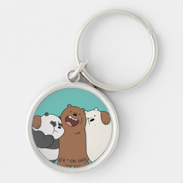 We Bare Bears Group Hug Key Ring (Front)