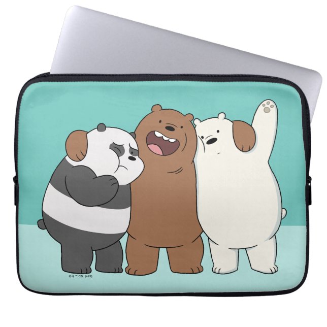 We Bare Bears Group Hug Laptop Sleeve (Front)
