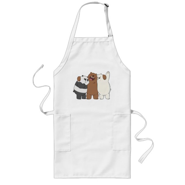 We Bare Bears Group Hug Long Apron (Front)