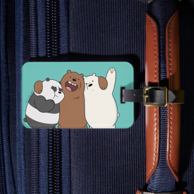 We Bare Bears Group Hug Luggage Tag (Front Insitu 4)