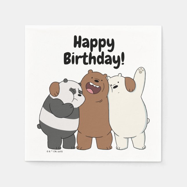 We Bare Bears Group Hug Napkin (Front)