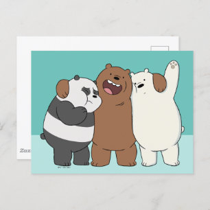 We Bare Bears Group Hug Postcard
