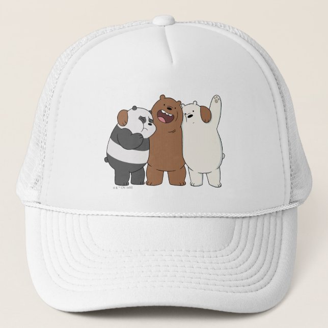 We Bare Bears Group Hug Trucker Hat (Front)