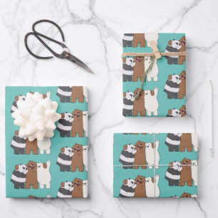 We Bare Bears Group Hug Wrapping Paper Sheet